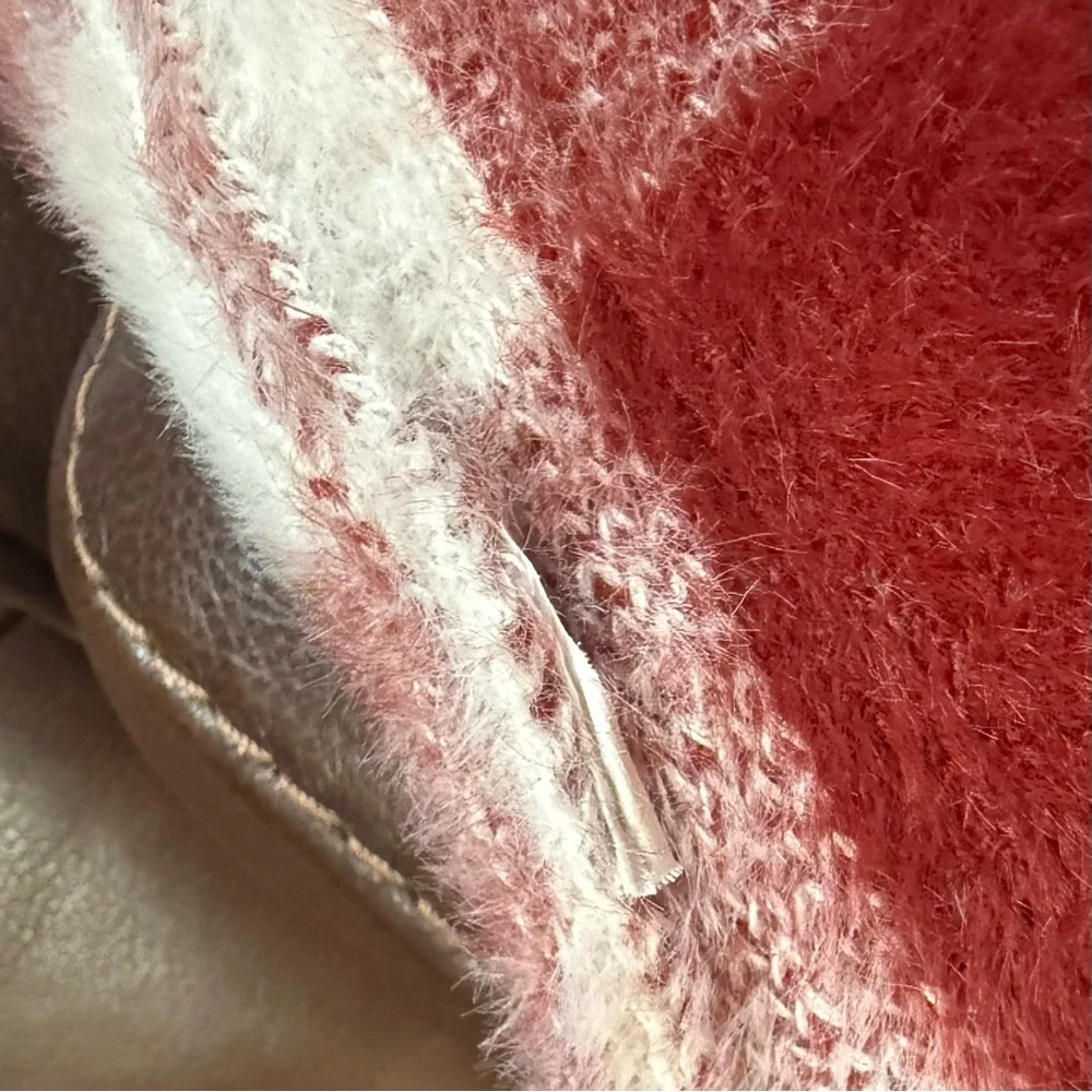 Zara Kids Buffalo Plaid Red & Cream Plaid Soft Fuzzy Knit Warm Winter Sweater 6 - Picture 5 of 7